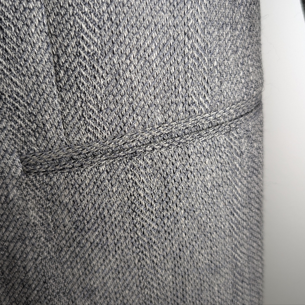 YSL Pour Homme Wool Blazer 42R Gray Herringbone Made France Quiet Luxury - Picture 3 of 11